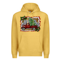 Antique Gold christmas truck with tree Premium Hoodie - RanaPortraitStore
