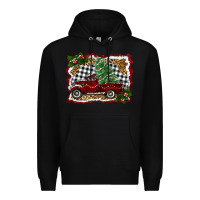 Black christmas truck with tree Premium Hoodie - RanaPortraitStore