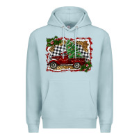 Blue Mist christmas truck with tree Premium Hoodie - RanaPortraitStore