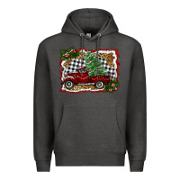 Charcoal Heather christmas truck with tree Premium Hoodie - RanaPortraitStore