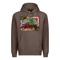 Coffee christmas truck with tree Premium Hoodie - RanaPortraitStore