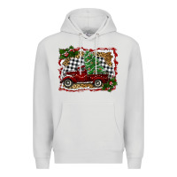 Dove Grey christmas truck with tree Premium Hoodie - RanaPortraitStore