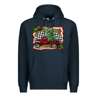Navy christmas truck with tree Premium Hoodie - RanaPortraitStore