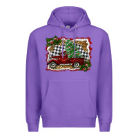 Purple christmas truck with tree Premium Hoodie - RanaPortraitStore