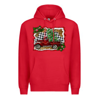 Red christmas truck with tree Premium Hoodie - RanaPortraitStore