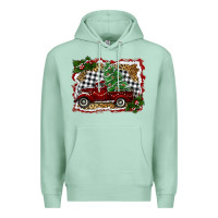 Seafoam christmas truck with tree Premium Hoodie - RanaPortraitStore