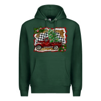 Sports Green christmas truck with tree Premium Hoodie - RanaPortraitStore