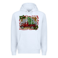 White christmas truck with tree Premium Hoodie - RanaPortraitStore