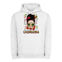 Pigment Lunar Rock Mexicana Skull Girl Messy Bun Urban Hoodie - texasbilliewilder