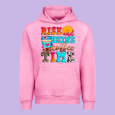 Rise And Shine Coffee Time Urban Hoodie Designed By Zillion Design Studio
