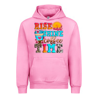 Fuchsia Pink rise and shine coffee time Urban Hoodie - Zillion Design Studio