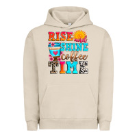 Pigment French Oak rise and shine coffee time Urban Hoodie - Zillion Design Studio