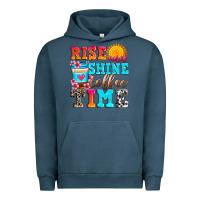 Pigment Midnight Navy rise and shine coffee time Urban Hoodie - Zillion Design Studio