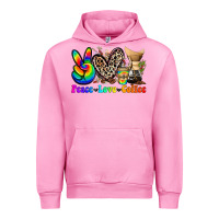 Fuchsia Pink peace love  coffee Urban Hoodie - Zillion Design Studio