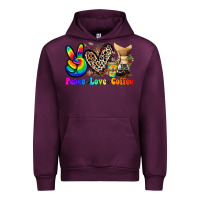Mauve Wine peace love  coffee Urban Hoodie - Zillion Design Studio