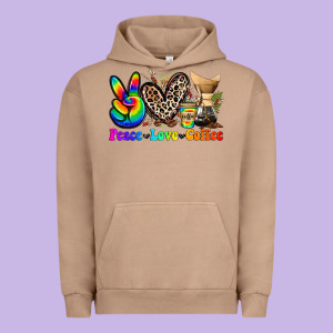 Peace Love  Coffee Urban Hoodie Designed By Zillion Design Studio