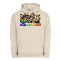 Pigment French Oak peace love  coffee Urban Hoodie - Zillion Design Studio
