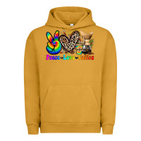 Pigment Peanut Butter peace love  coffee Urban Hoodie - Zillion Design Studio