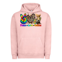 Pigment Salmon peace love  coffee Urban Hoodie - Zillion Design Studio