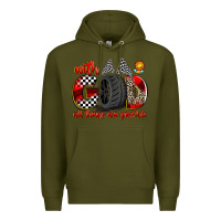 Army Green with god all things are possible Premium Hoodie - Zillion Design Studio
