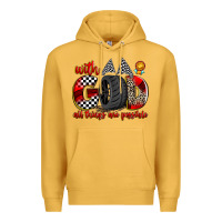 Mustard with god all things are possible Premium Hoodie - Zillion Design Studio
