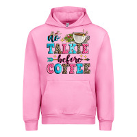 Fuchsia Pink no talkie before coffee Urban Hoodie - Zillion Design Studio