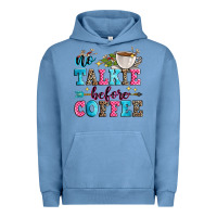 Pigment Pebble Blue no talkie before coffee Urban Hoodie - Zillion Design Studio
