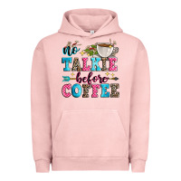Pigment Salmon no talkie before coffee Urban Hoodie - Zillion Design Studio