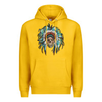 Lemon indian headdress with native american skull Premium Hoodie - RanaPortraitStore