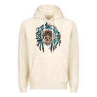 Tofu indian headdress with native american skull Premium Hoodie - RanaPortraitStore