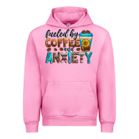Fuchsia Pink fueled by coffee and anxiety Urban Hoodie - Zillion Design Studio