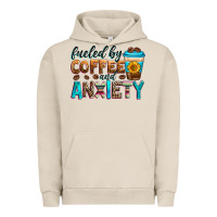 Pigment French Oak fueled by coffee and anxiety Urban Hoodie - Zillion Design Studio