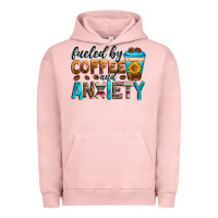 Pigment Salmon fueled by coffee and anxiety Urban Hoodie - Zillion Design Studio