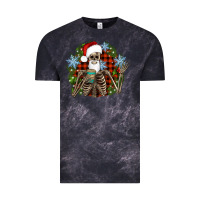Cloud Black Santa skeleton christmas Vintage Tee - Artiststas