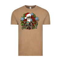 Vintage Coffee Santa skeleton christmas Vintage Tee - Artiststas