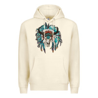 Sandshell indian headdress with bull skull Premium Hoodie - RanaPortraitStore