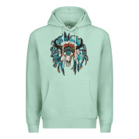 Seafoam indian headdress with bull skull Premium Hoodie - RanaPortraitStore