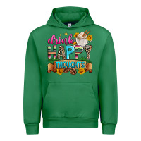 Emerald drink happy thoughts Urban Hoodie - Zillion Design Studio