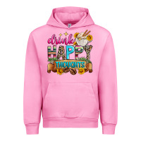 Fuchsia Pink drink happy thoughts Urban Hoodie - Zillion Design Studio