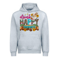 Heather Grey drink happy thoughts Urban Hoodie - Zillion Design Studio