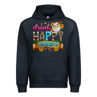 Navy drink happy thoughts Urban Hoodie - Zillion Design Studio