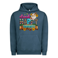 Pigment Midnight Navy drink happy thoughts Urban Hoodie - Zillion Design Studio