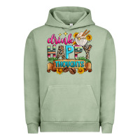 Pigment Oil Green drink happy thoughts Urban Hoodie - Zillion Design Studio