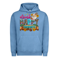 Pigment Pebble Blue drink happy thoughts Urban Hoodie - Zillion Design Studio