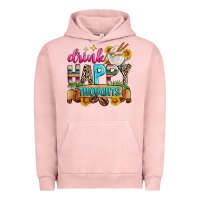 Pigment Salmon drink happy thoughts Urban Hoodie - Zillion Design Studio