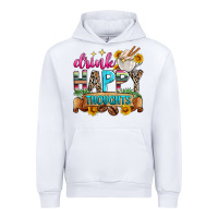 White drink happy thoughts Urban Hoodie - Zillion Design Studio