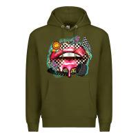 Army Green race lips Premium Hoodie - Zillion Design Studio