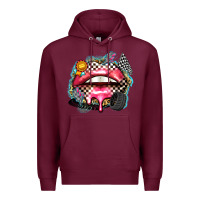 Burgundy race lips Premium Hoodie - Zillion Design Studio