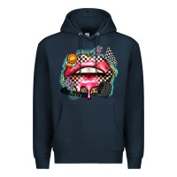 Navy race lips Premium Hoodie - Zillion Design Studio