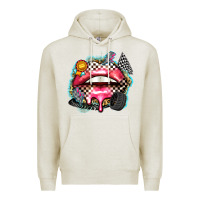 Oatmeal Heather race lips Premium Hoodie - Zillion Design Studio